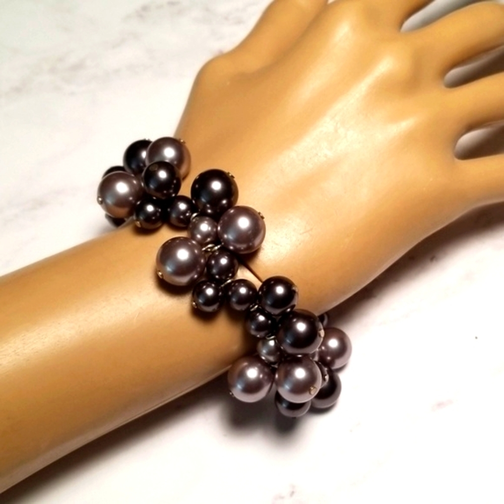 Vintage Faux Pearl Beaded Cha Cha Bracelet - Picture 8 of 10